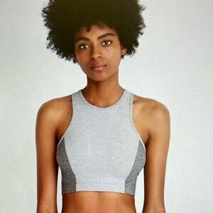 Outdoor Voices Women's Small Athena Crop Top Dove Ash Gray Polyester Spandex S